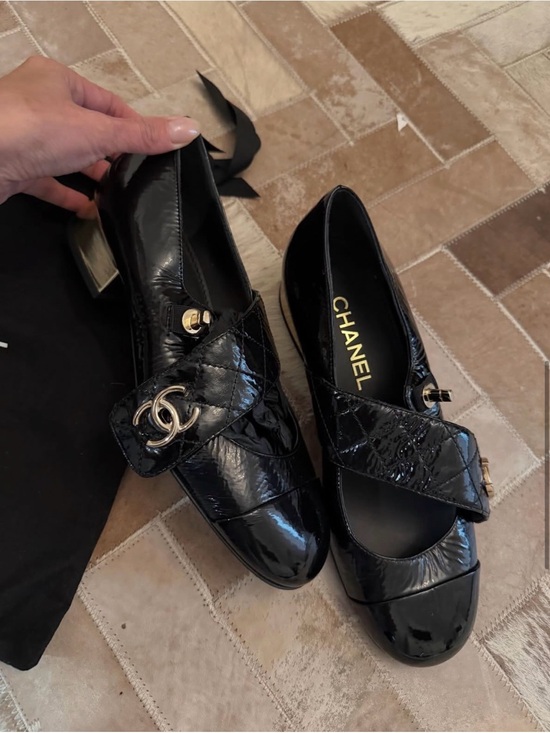 CHANEL Shoes - CHANEL Black Patent Quilted Mary Jane Loafers with CC Hardware